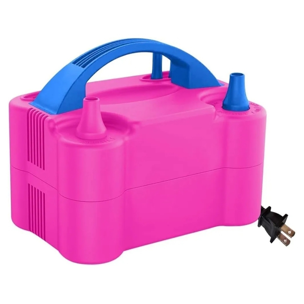 Portable Electric Air Pump - Pink with Blue Handle